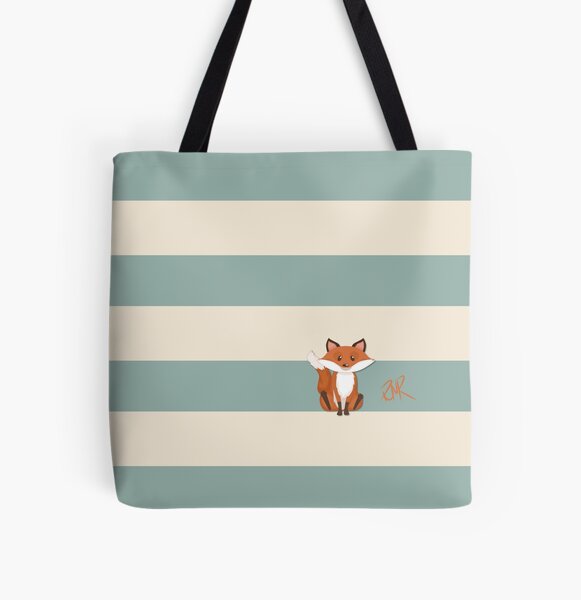 Foxi-Stripe All Over Print Tote Bag