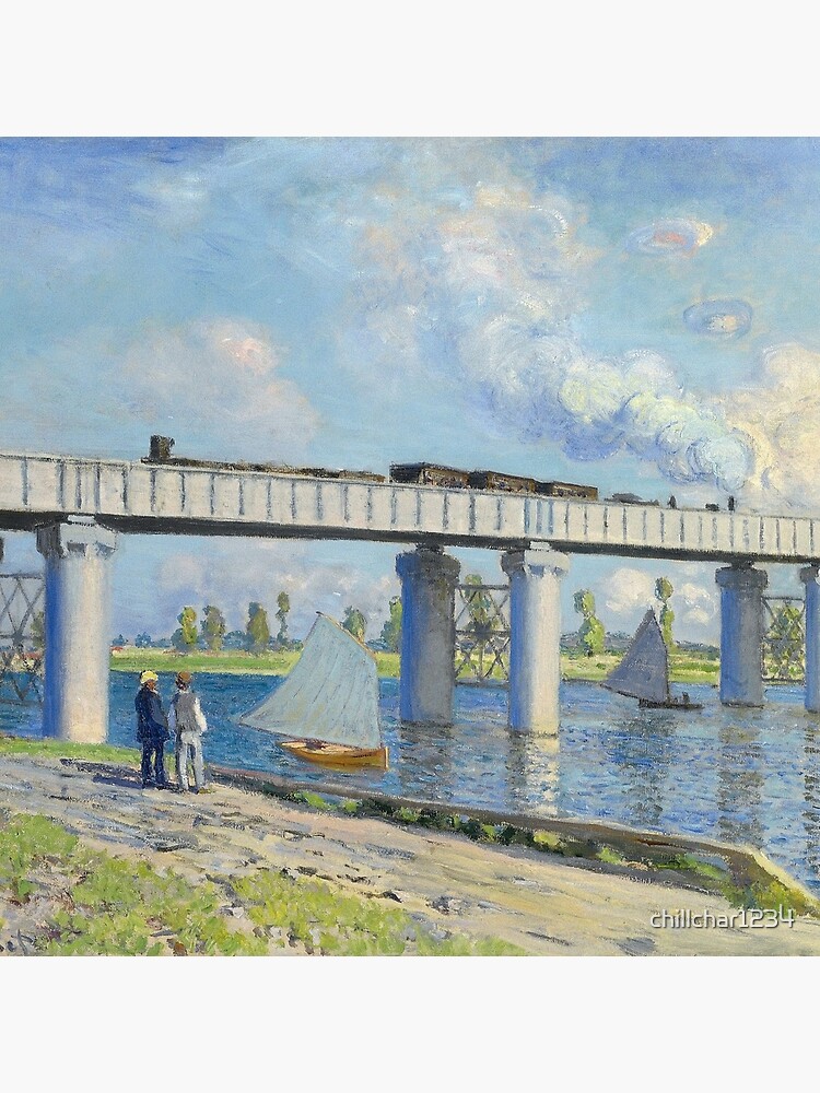 The Railway Bridge At Argenteuil By Claude Monet Tote Bag By Chillchar1234 Redbubble