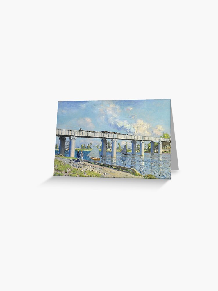 The Railway Bridge At Argenteuil By Claude Monet Greeting Card By Chillchar1234 Redbubble