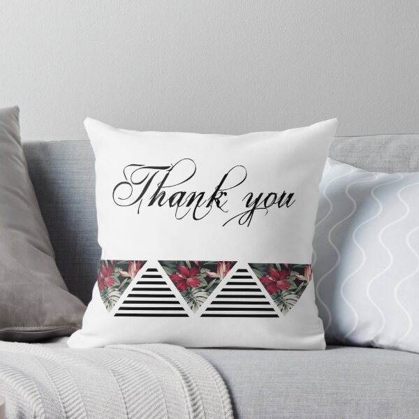 Item preview, Thank you floral and stripes designed and sold by girlsgetgadgets.