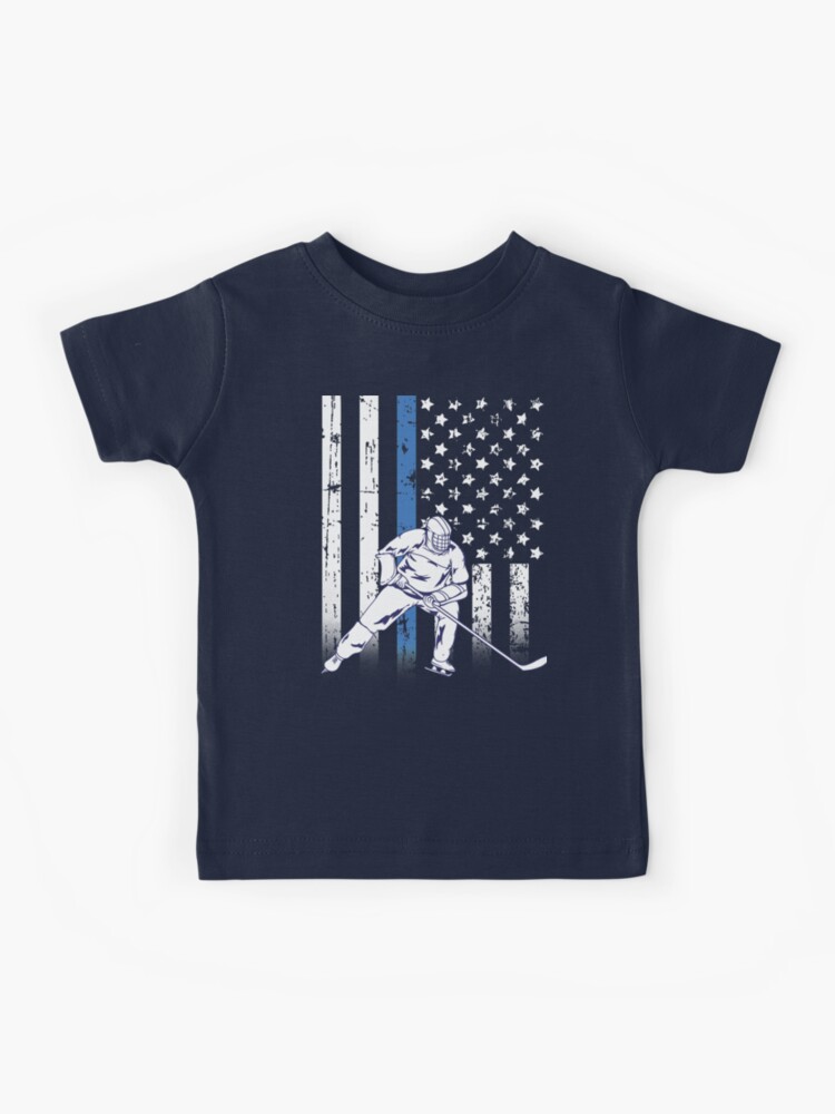 Thin Blue Line Hockey Flag T-Shirt T-Shirt