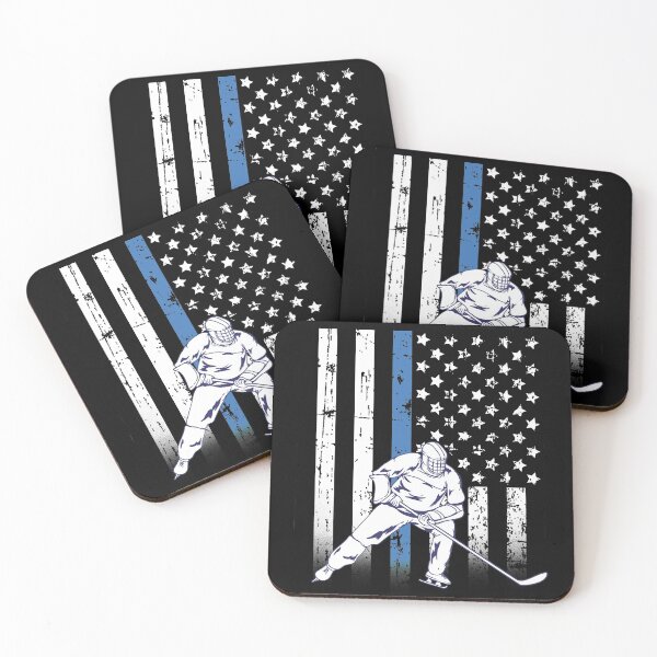Item preview, Thin Blue Line Police Hockey Player designed and sold by teesaurus.