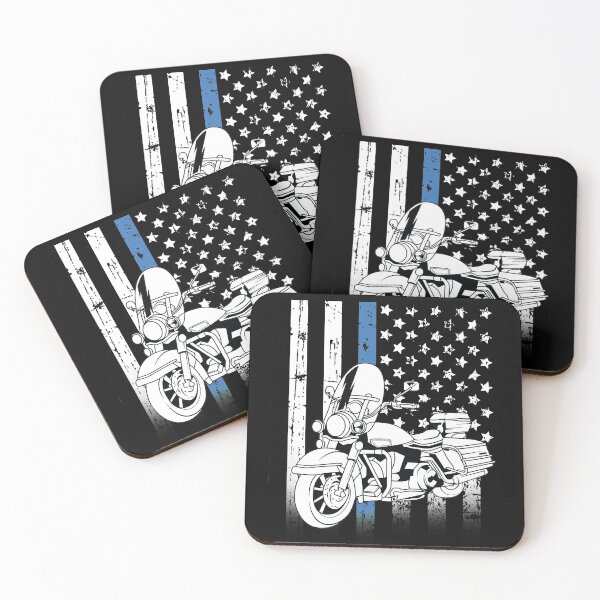 Item preview, Thin Blue Line Police Motorcycle designed and sold by teesaurus.