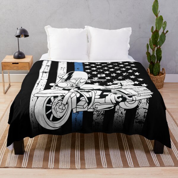 Item preview, Thin Blue Line Police Motorcycle designed and sold by teesaurus.