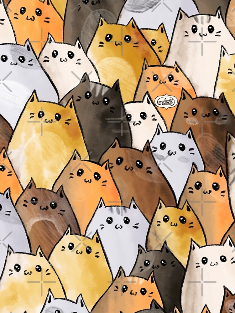 Cute Kitty Cat Pattern - I Want To Pet Every Cat In The World by mydoodlesateme