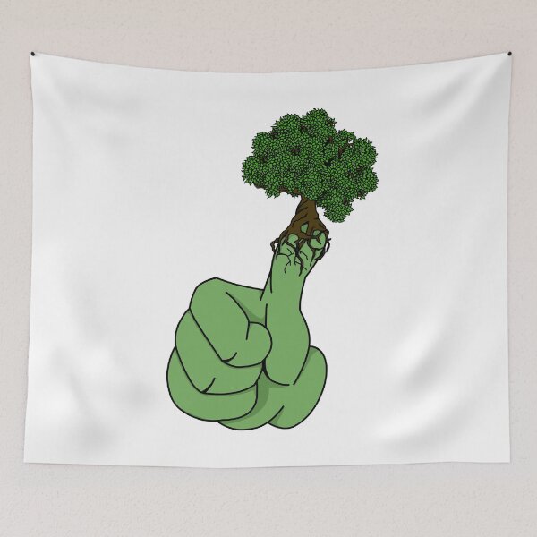 Item preview, Green thumb print with tree for Sustainable Energy gift idea designed and sold by elnino8.