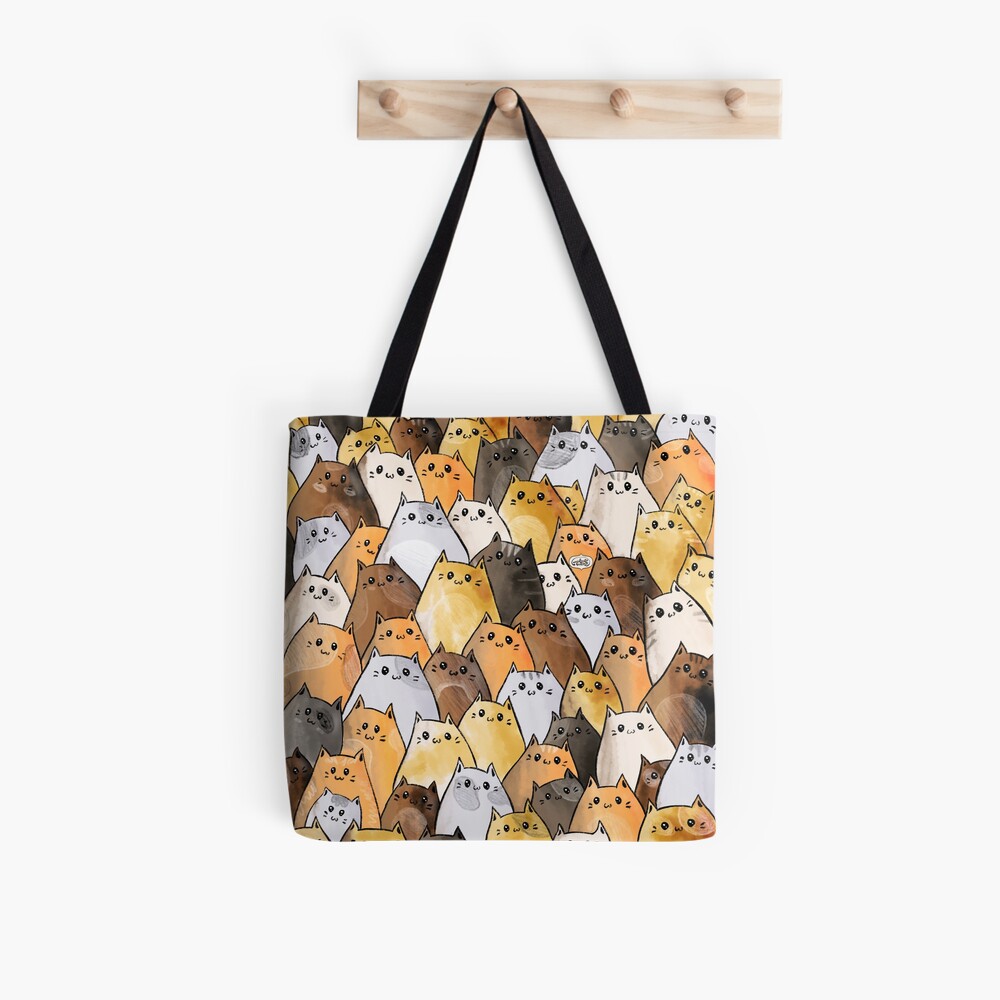 Cute Kitty Cat Pattern - I Want To Pet Every Cat In The World Tote Bag