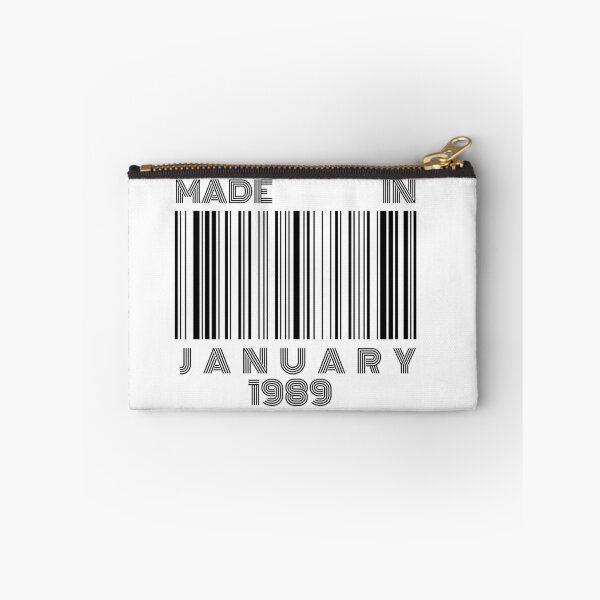 Item preview, Made in January 1989 - Born in January | Barcode 30th birthday gift designed and sold by Watersolution.