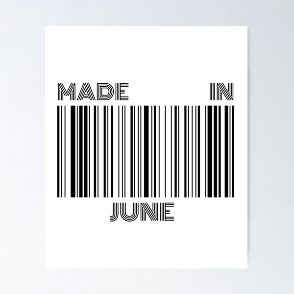 Item preview, Made in June - Born in June | Barcode gift designed and sold by Watersolution.