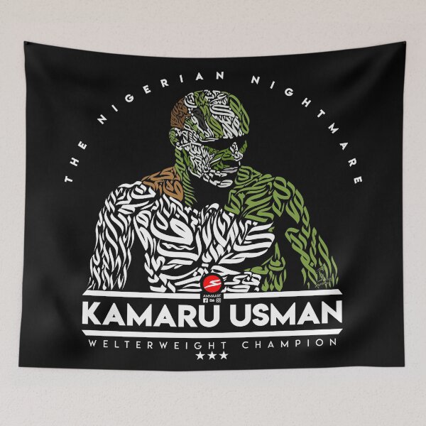Item preview, Kamaru Usman - Calligraphy Portrait - Original by Ammaart designed and sold by Ammaart.