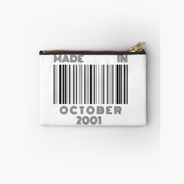 Item preview, Made in October 2001 - Born in October | Barcode 18th Birthday Gift designed and sold by Watersolution.