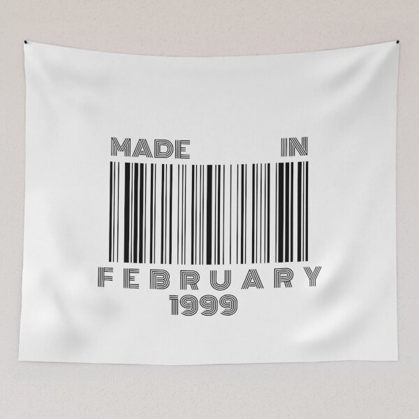 Item preview, Made in February 1999 - Born in February | Barcode 20th birthday gift designed and sold by Watersolution.