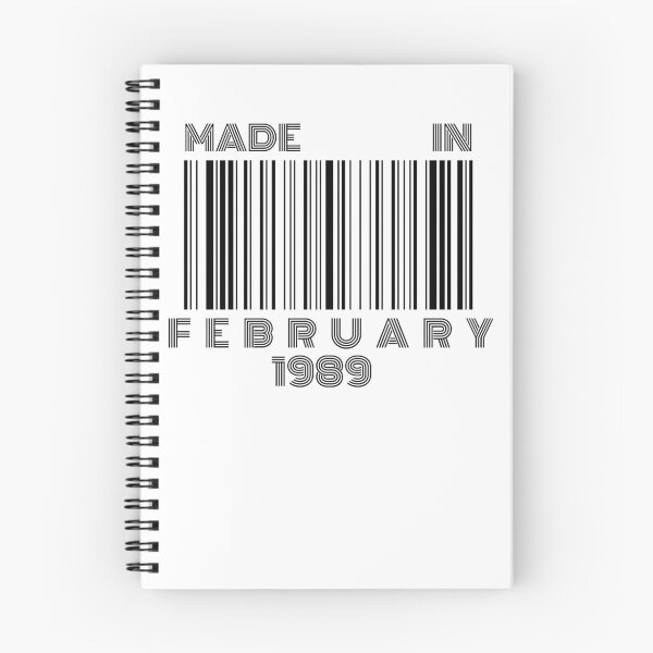 Item preview, Made in February 1989 - Born in February | Barcode 30th birthday gift designed and sold by Watersolution.