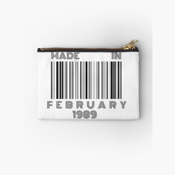 Item preview, Made in February 1989 - Born in February | Barcode 30th birthday gift designed and sold by Watersolution.