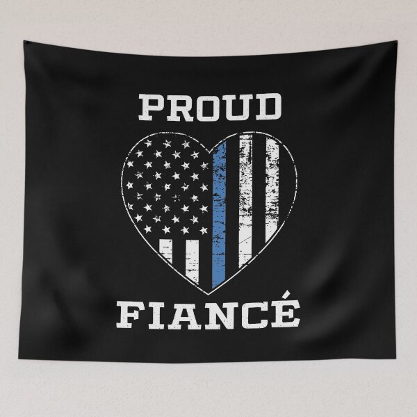 Item preview, Thin Blue Line Proud Police Fiance designed and sold by teesaurus.