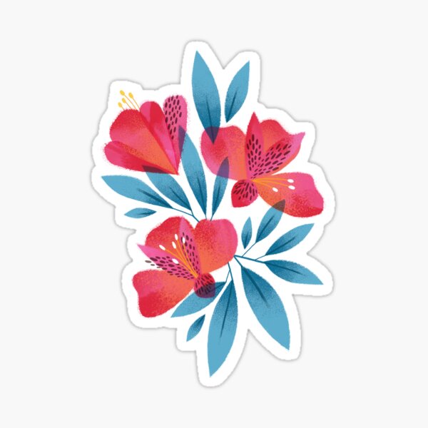 Pink Peruvian Lilies Sticker