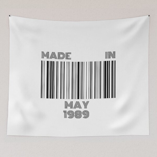 Item preview, Made in May 1989 - Born in May | Barcode 30th birthday gift designed and sold by Watersolution.