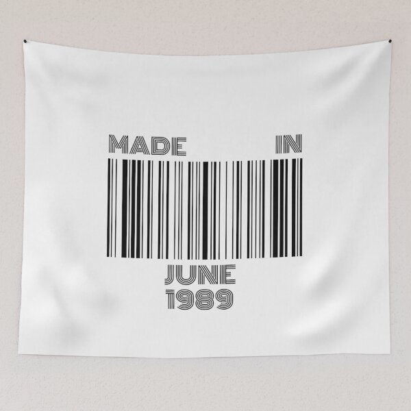 Item preview, Made in June 1989 - Born in June | Barcode 30th birthday gift designed and sold by Watersolution.