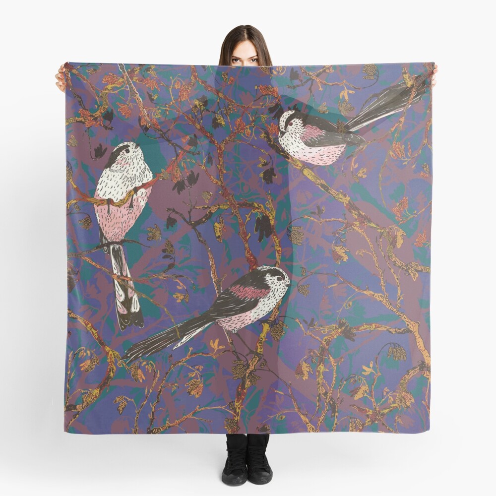 Lovely Little Long-tailed Tits Scarf