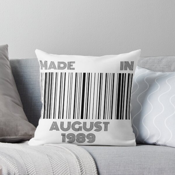 Item preview, Made in August 1989 - Born in August | Barcode 30th birthday gift designed and sold by Watersolution.