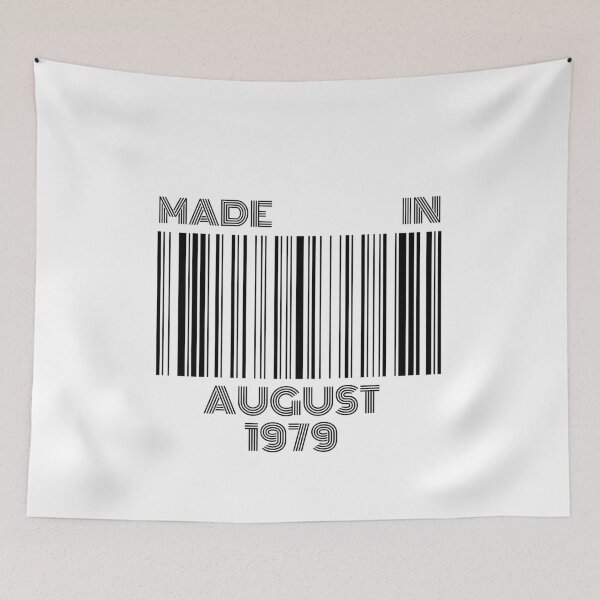 Item preview, Made in August 1979 - Born in August | Barcode 40th birthday gift designed and sold by Watersolution.