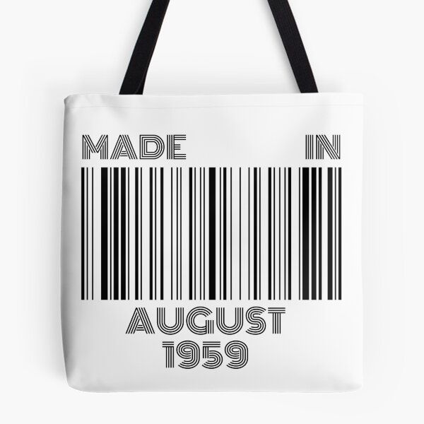 Item preview, Made in August 1959 - Born in August | Barcode 60th Birthday Gift designed and sold by Watersolution.