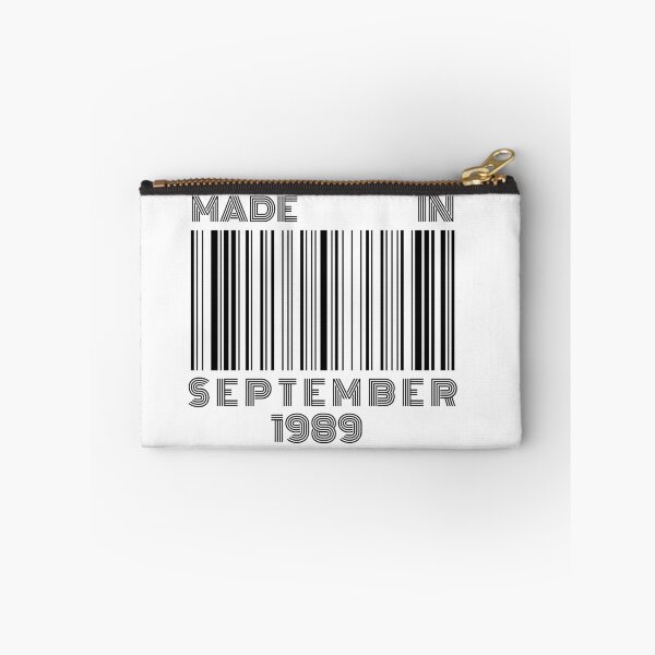 Item preview, Made in September 1989 - Born in September | Barcode 30th birthday gift designed and sold by Watersolution.