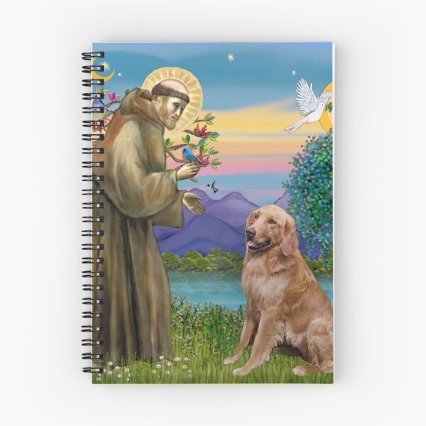 Item preview, St Francis Blesses a Golden Retriever designed and sold by JeanBFitzgerald.