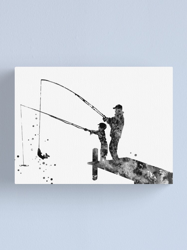 Fishing Daddy / little fishing buddy fisherman son Art Board Print for  Sale by portrait4you