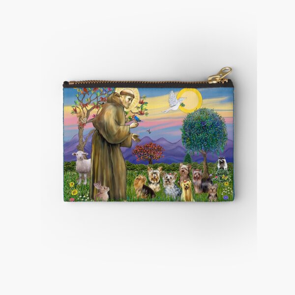 Item preview, Saint Francis Blesses Seven Yorkshire Terriers designed and sold by JeanBFitzgerald.