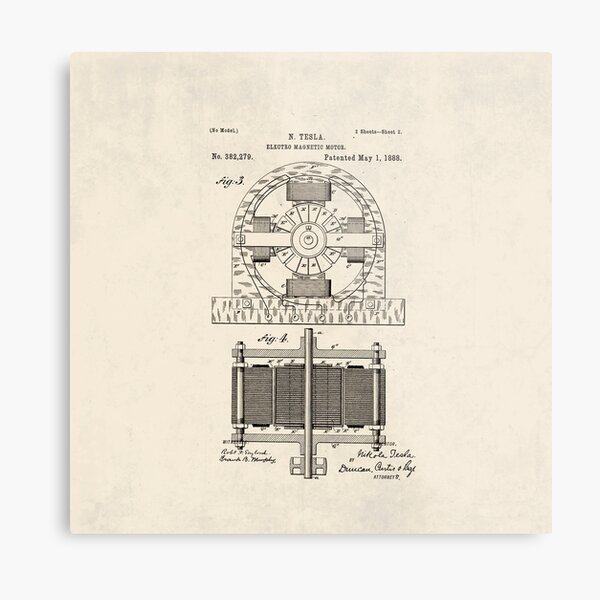 Nikola Tesla - Patent Metal Print