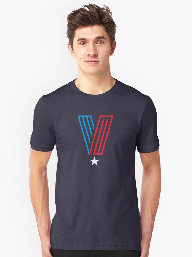 Alternate view of Veteran Superhero Letter V Slim Fit T-Shirt