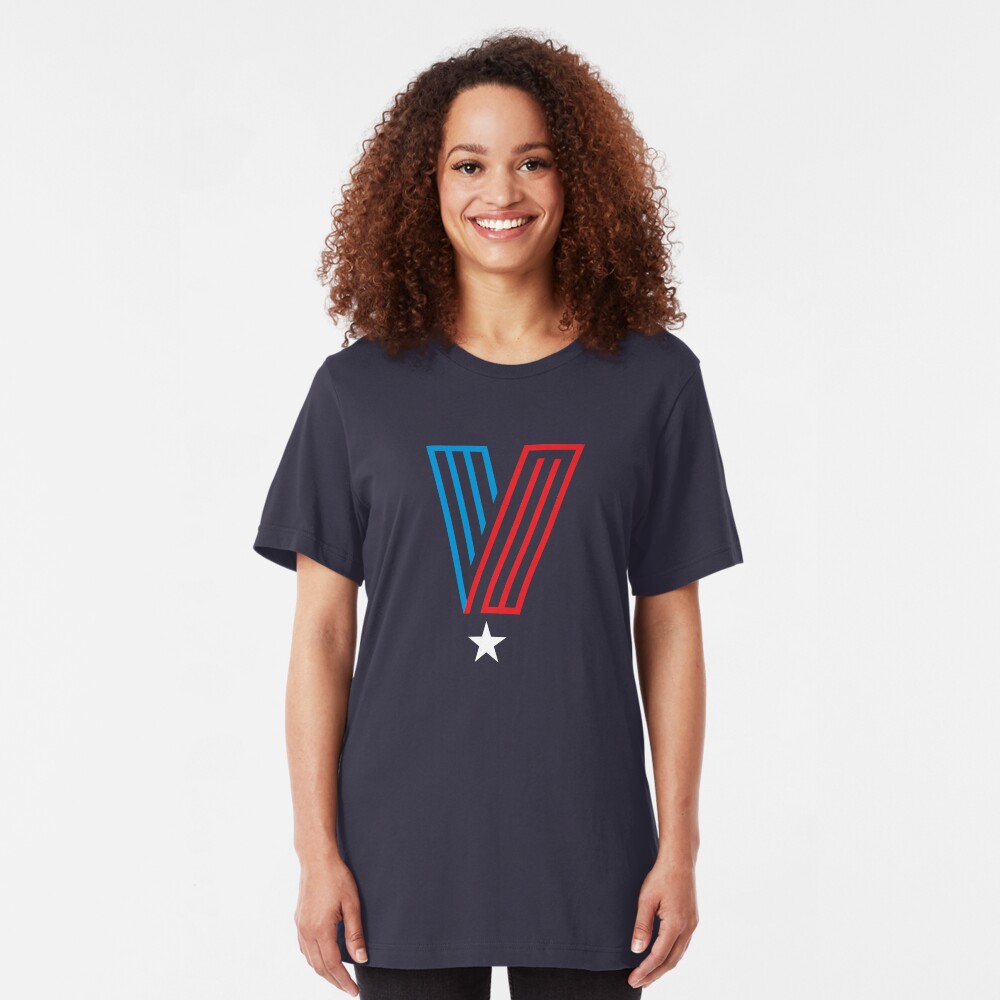 Veteran Superhero Letter V Slim Fit T-Shirt
