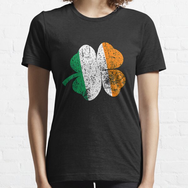 Vintage Irish Shamrock Flag St. Patrick's Day T-Shirt - Time For Some Shenanigans Gift Irish Flag in Shamrock Essential T-Shirt