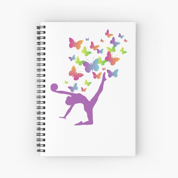 Female Gymnast Rhythmic Gymnastics Ribbon Watercolor Notebook by LotusArt