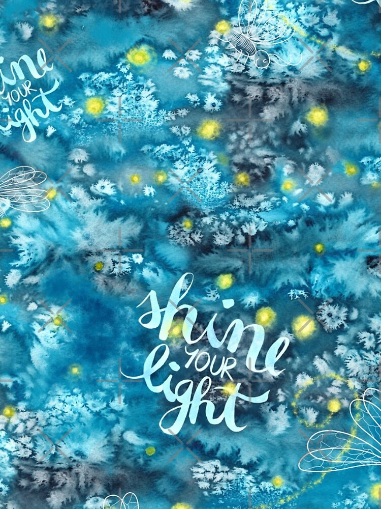 Shine your light watercolor affirmation with fireflies by nobelbunt