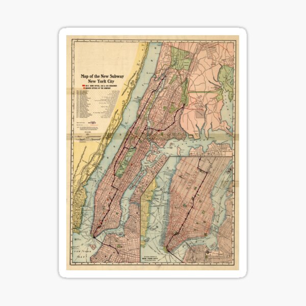 Vintage NYC Subway Map (1903) Sticker