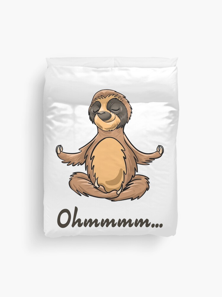 yoga sloth duvet cover