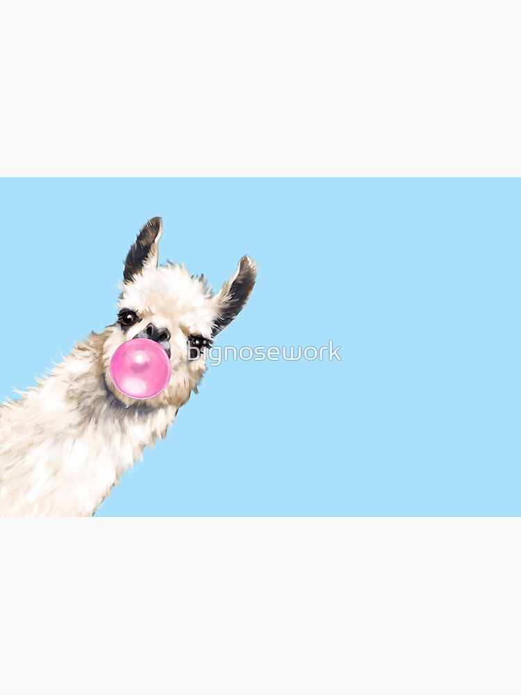 Bubble Gum Sneaky Llama in Blue by bignosework