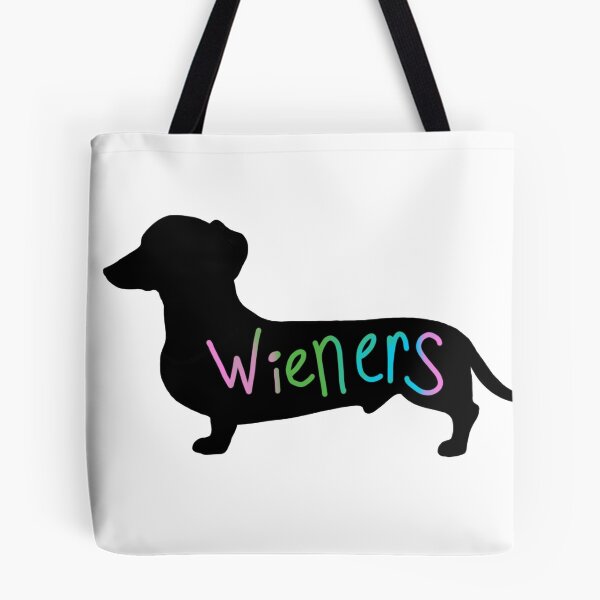 Item preview, Wieners funny wiener dog dachshund silhouette rainbow designed and sold by FluffyGerbil.