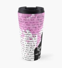 We live and breathe words Travel Mug