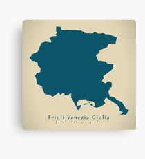 Modern Map - Friuli-Venezia Giulia region Italy Canvas Print