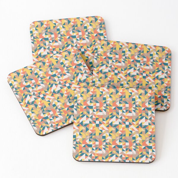 Item preview, Yellow Blue Orange White Triangle Square Pattern designed and sold by patternsoup.