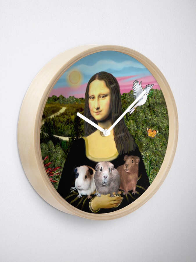Alternate view of Mona Lisa and her Guinea Pigs Clock