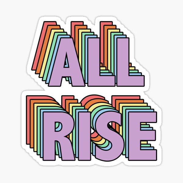 Vista previa del artículo con la obra «ALL RISE - LGBTQ + Law / Law Student», diseñado y vendido por vkdavidson.