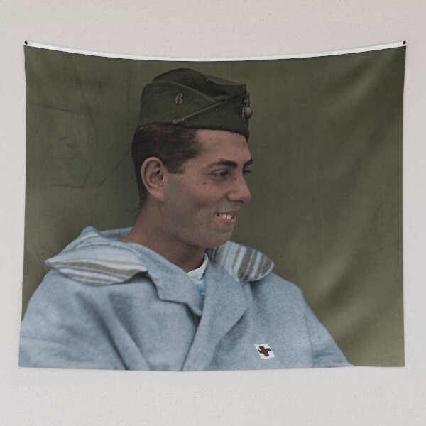 Item preview, U.S. Marine from the 6th Regiment resting at American Military Hospital No. 5, in Auteuil, November 1918 designed and sold by Cassowary Colorizations.