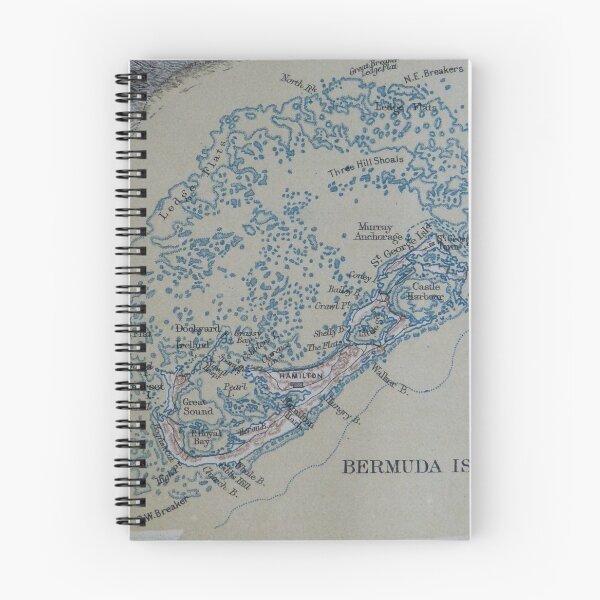 Item preview, Vintage Bermuda Island and Reef Map (1885) designed and sold by BravuraMedia.