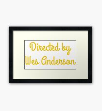 Directed By Wes Anderson (blue and yellow) Framed Print