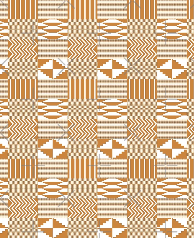 Gold and White Kente Cloth Seamless Pattern - Beautiful Kente cloth  repeating pattern design Stock Vector