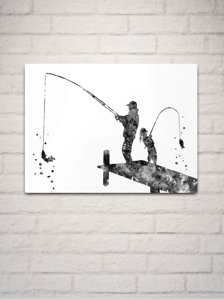 Football Art Print, Fishing Wall Art, Fisherman Print, Boys